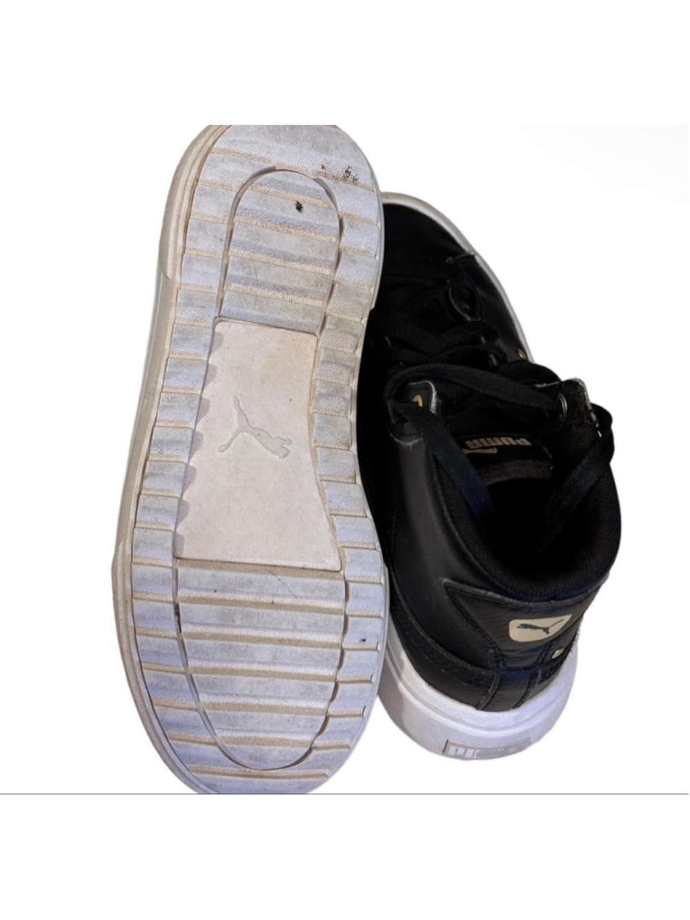 Puma Kids Kaia Stud Mid Platform Sneaker Black/Black Size 4 - Picture 6 of 8